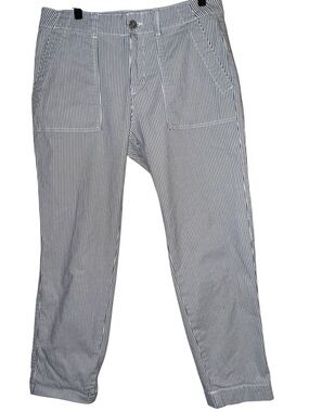 GAP Blue and White Pinstripe Girlfriend Khakis